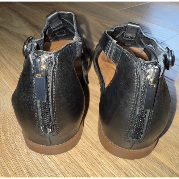 Earth Dale Flat Sandal Black Leather - size 8 - T4 - Picture 6 of 11